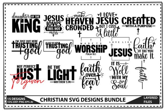 Christian Svg Designs Bundle: Graphics & T-Shirt Designs