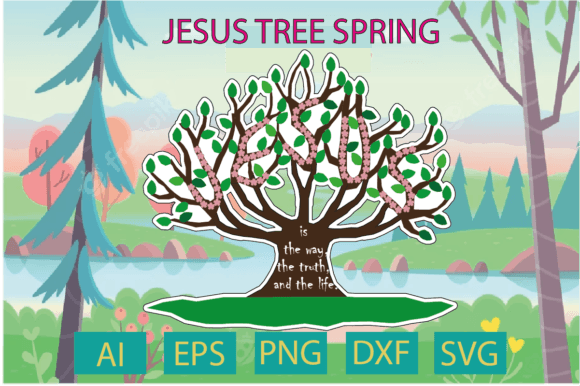 Jesus Tree Spring Graphics for T-Shirt Designs